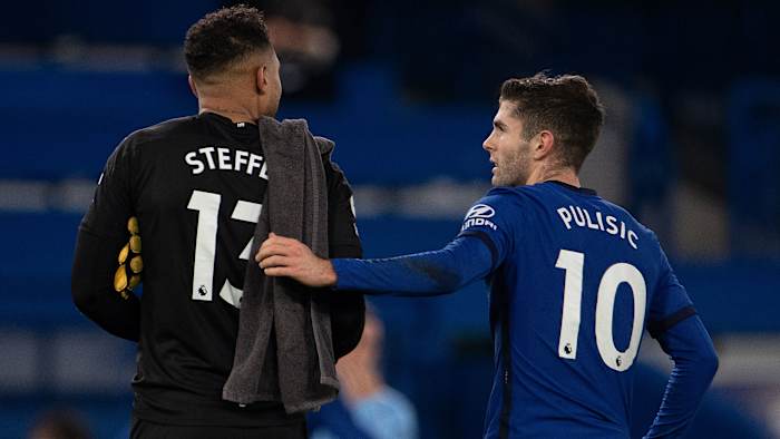 USA's Zack Steffen and Christian Pulisic reached the Champions League final